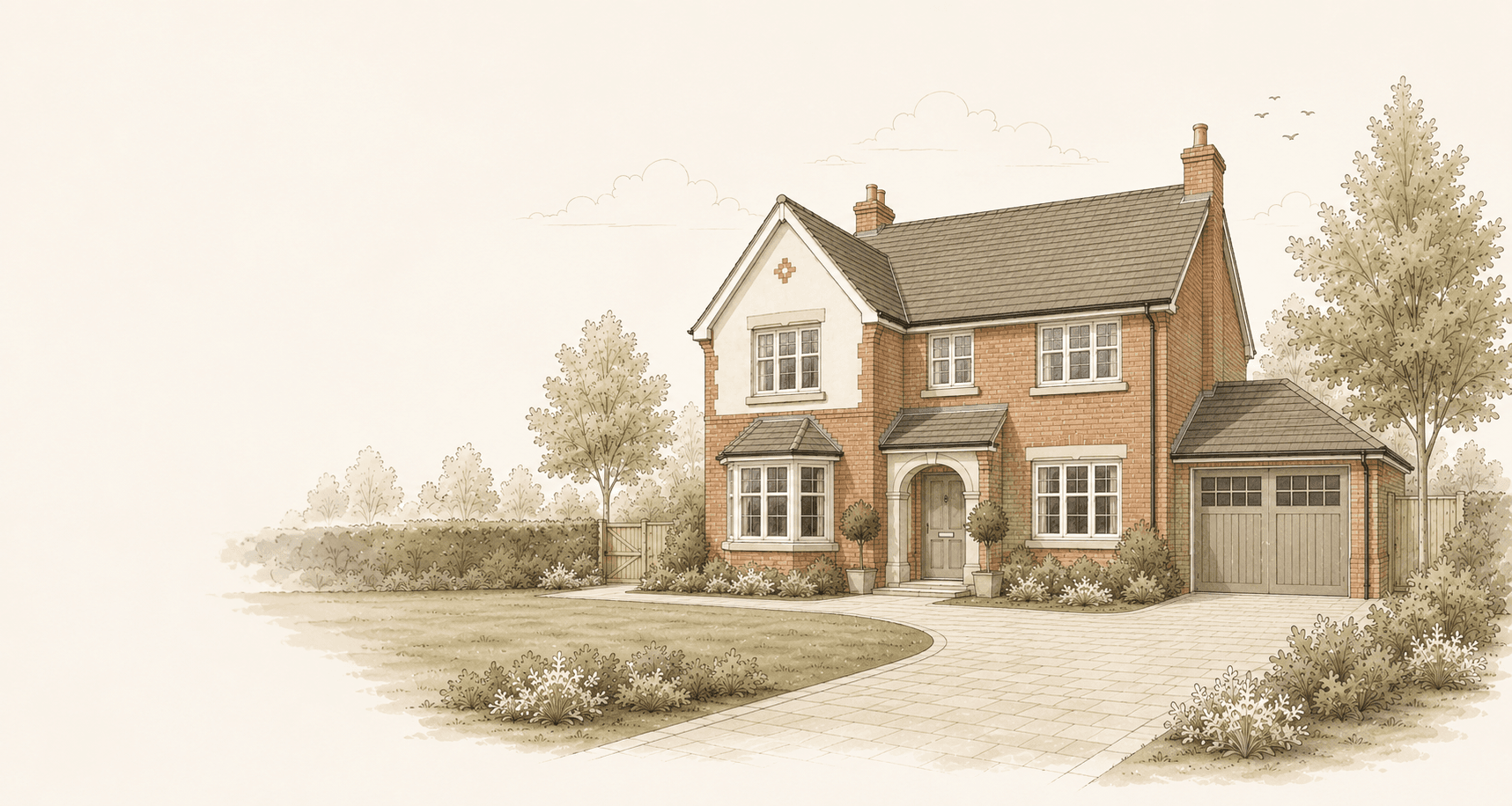 Architectural illustration of a welcoming residential children’s home