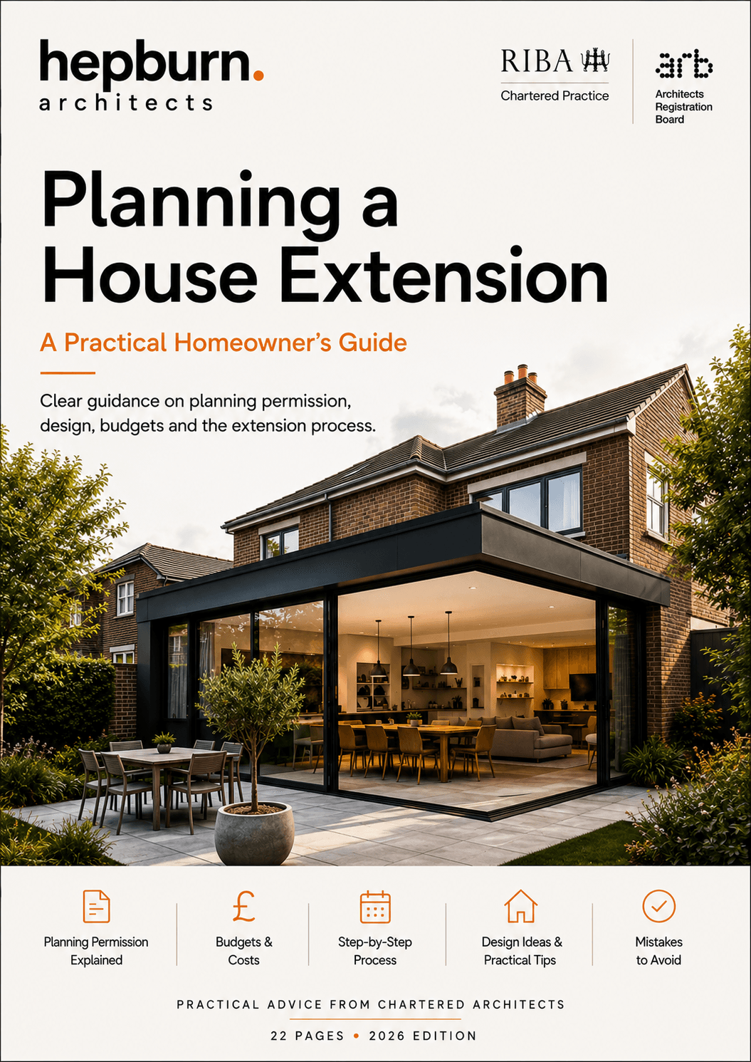 Cover of the Hepburn Architects house extension guide